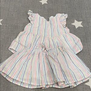 Cat & Jack Striped Ruffle Sleeve Top with Skirt 12 months